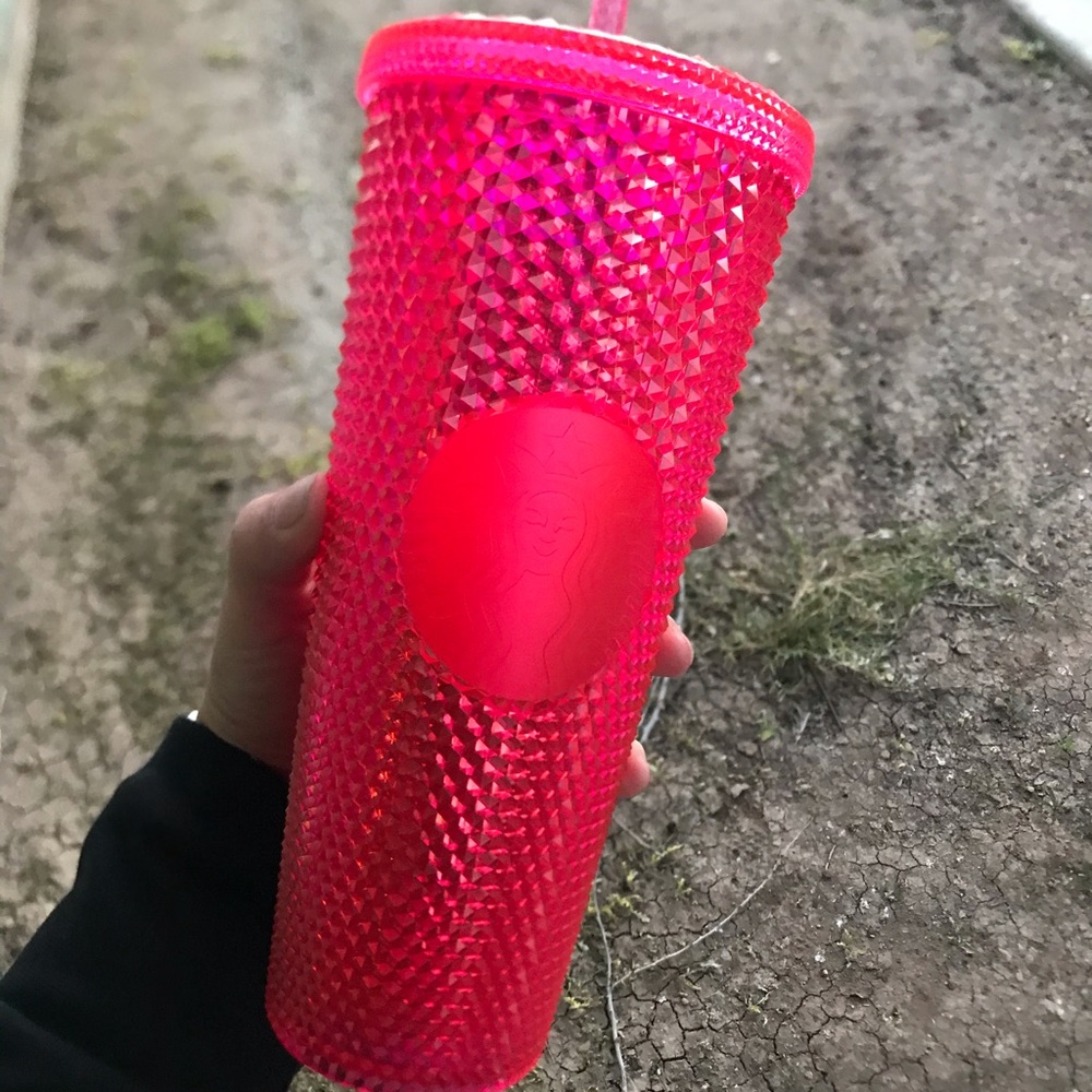 Starbucks neon pink studded tumbler